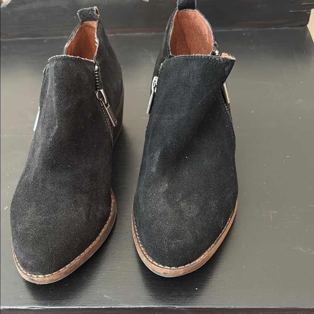 Lucky Brand Black Suede Ankle Boots